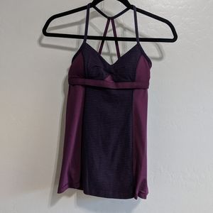 Lululemon Purple Striped Tank top w/ built in bra